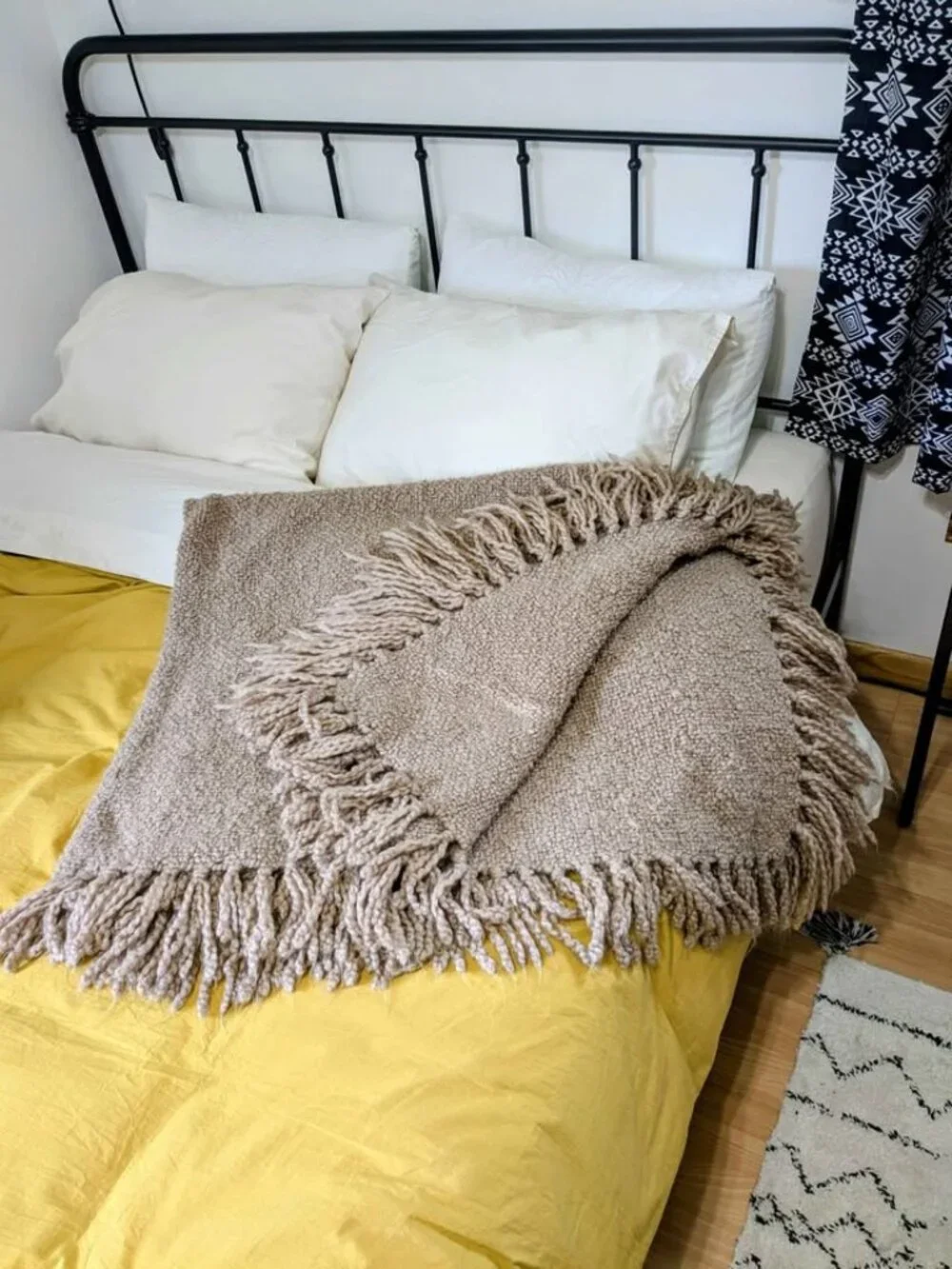 Potterybarn woven fringe throw 50